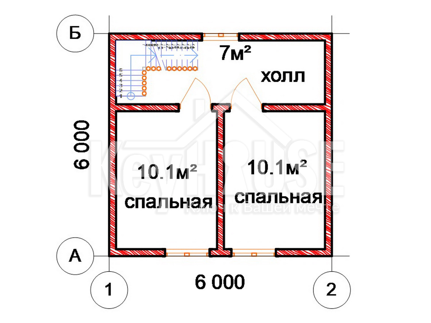 Каркасный дом КД № 82 6,0х6,0+терраса 2,0х3,0 под ключ в Санкт-Петербурге